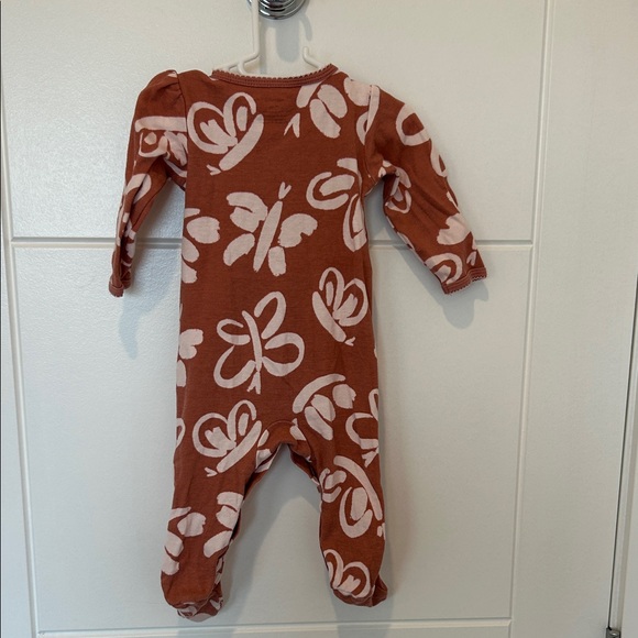 Carter's Rust One-Piece Footed Sleeper with Creamy light pink Floral Pattern - Picture 3 of 3